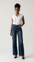 Hybrid Ultra Stretch High Rise Relaxed Flare Jeans