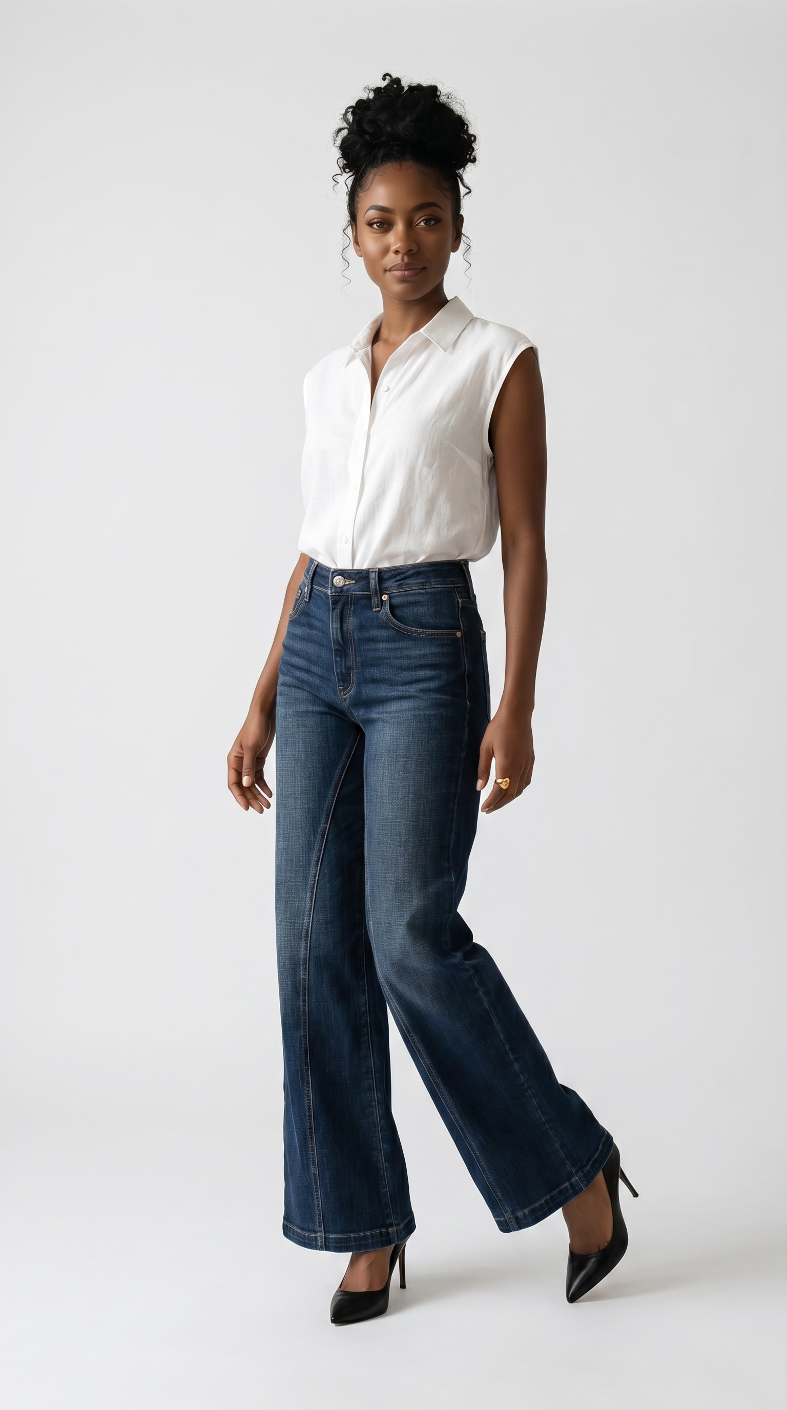 Hybrid Ultra Stretch High Rise Relaxed Flare Jeans