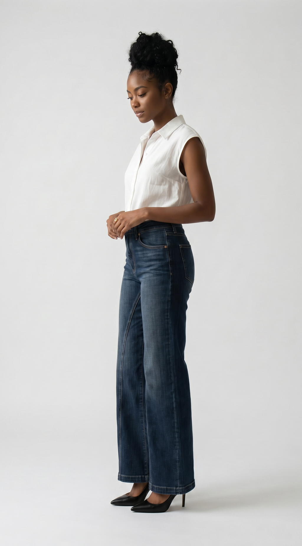 Hybrid Ultra Stretch High Rise Relaxed Flare Jeans