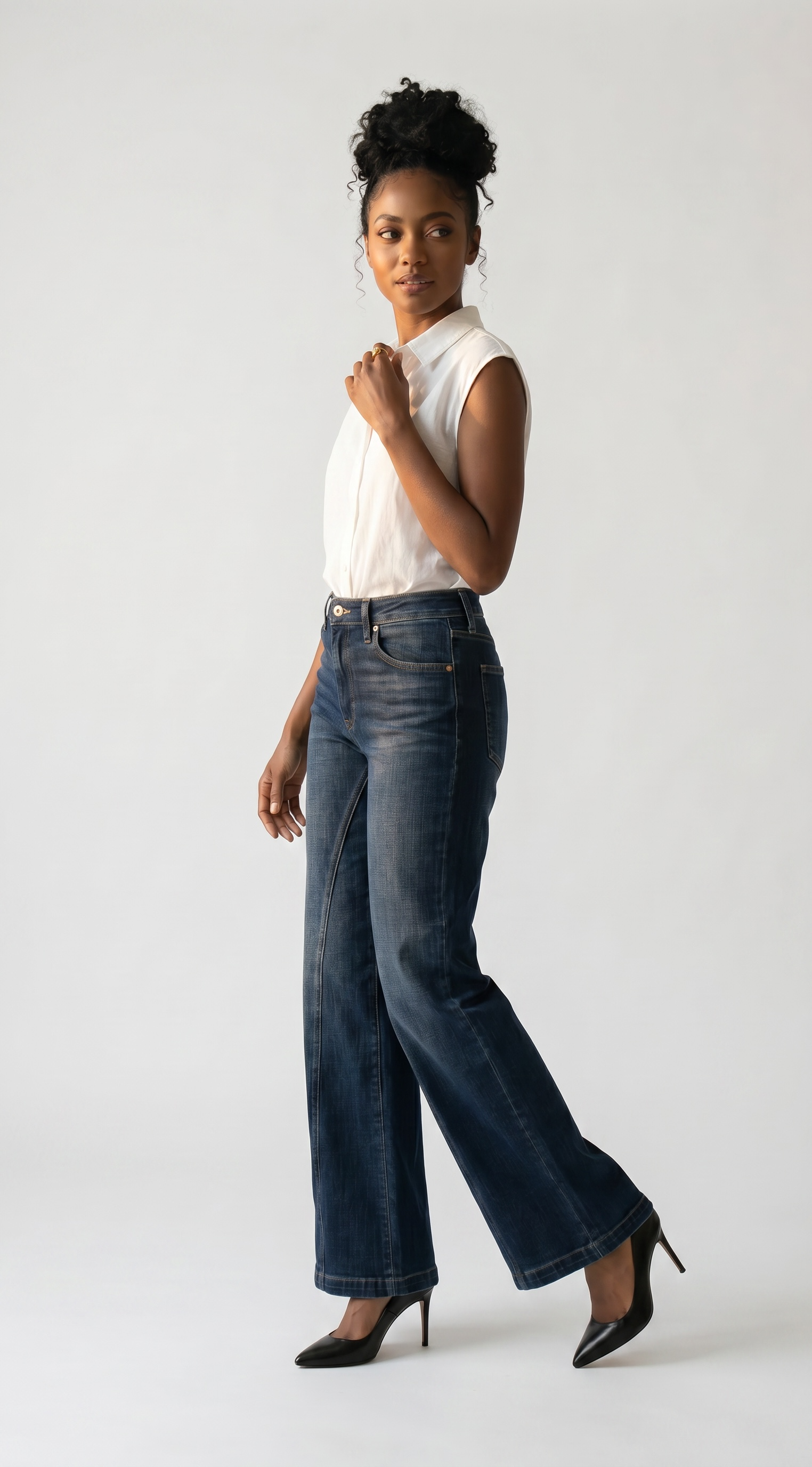 Hybrid Ultra Stretch High Rise Relaxed Flare Jeans
