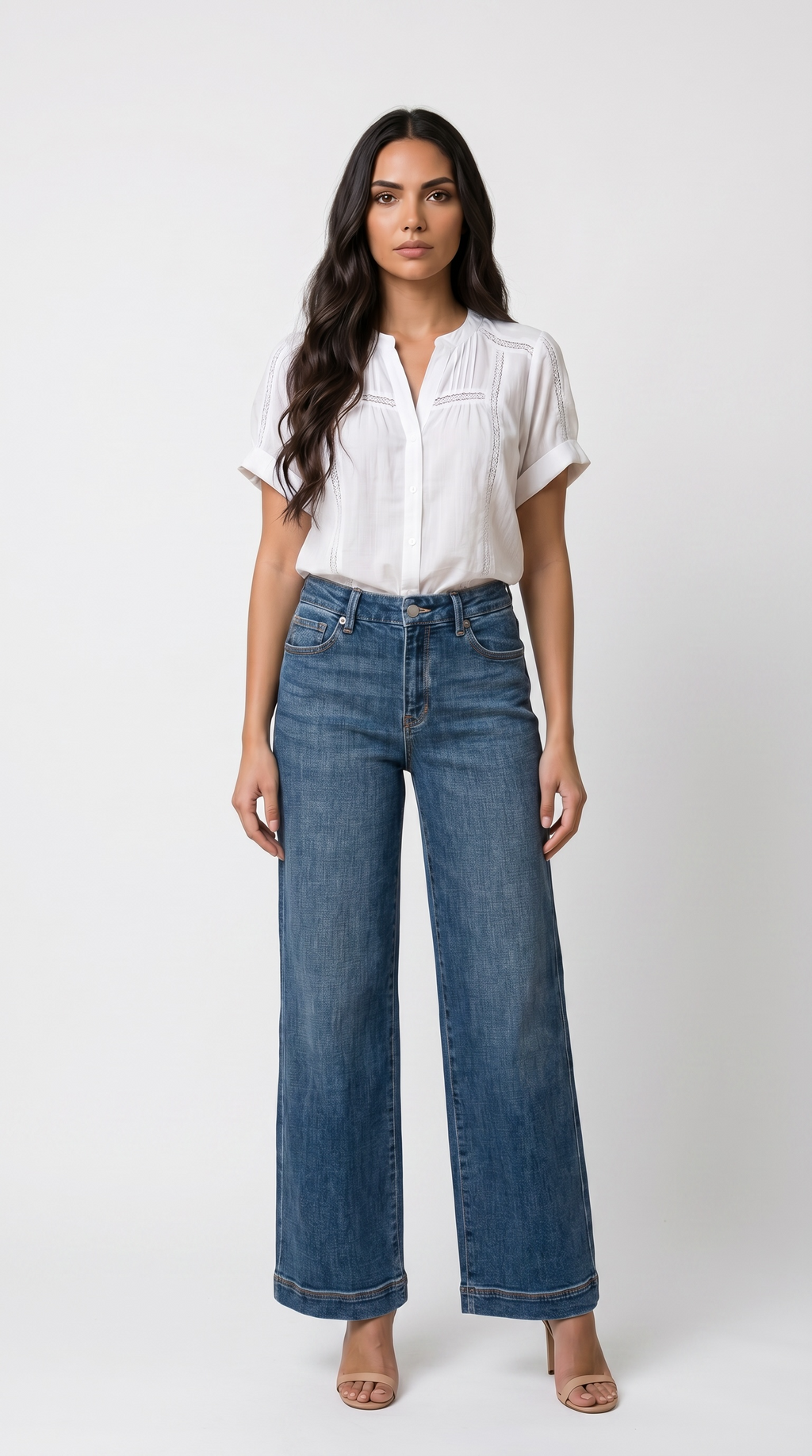 Genevieve Relaxed High Rise Palazzo Jeans