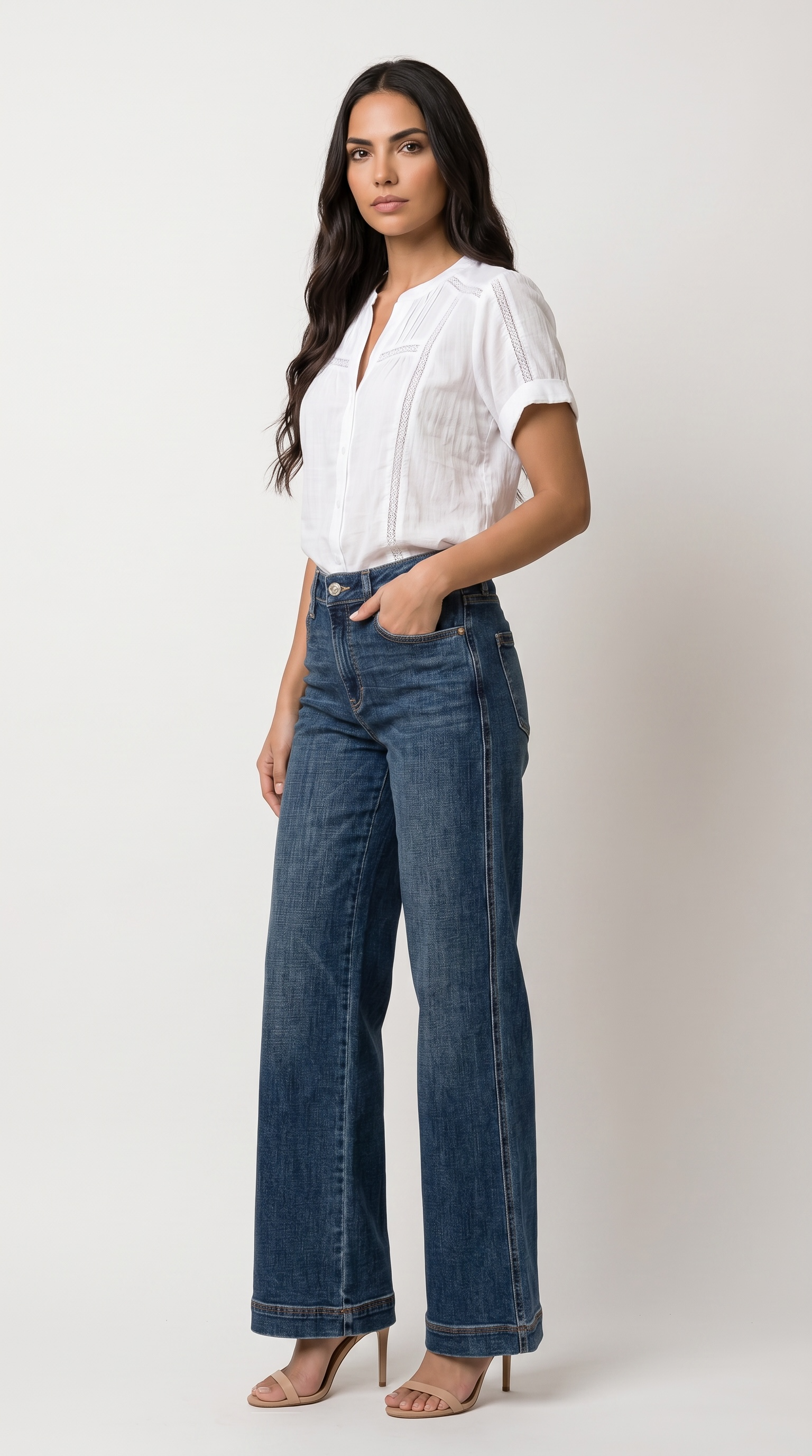 Genevieve Relaxed High Rise Palazzo Jeans