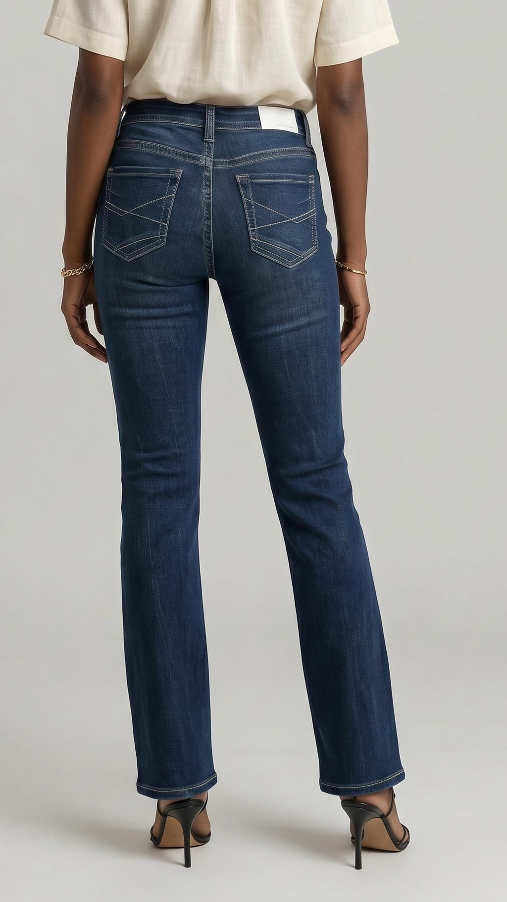 Stevie Dark Wash "Tummy Control" High Rise Slim Flare Jeans