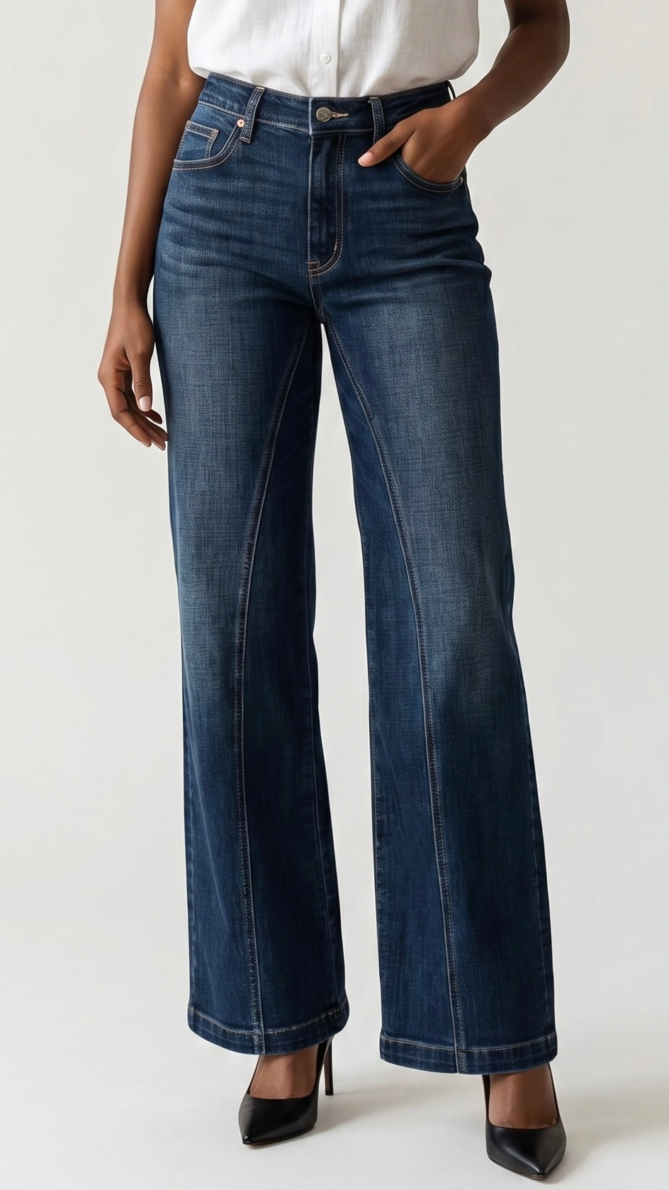 Hybrid Ultra Stretch High Rise Relaxed Flare Jeans