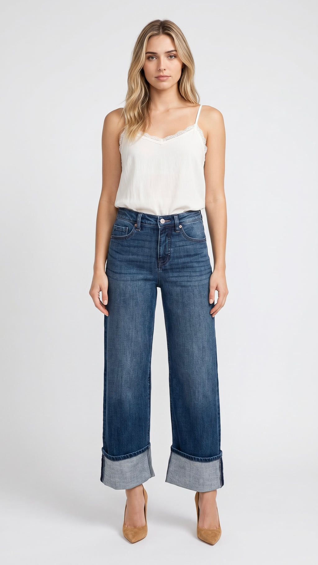 Modern High Rise "Tummy Control" A-wide Jeans