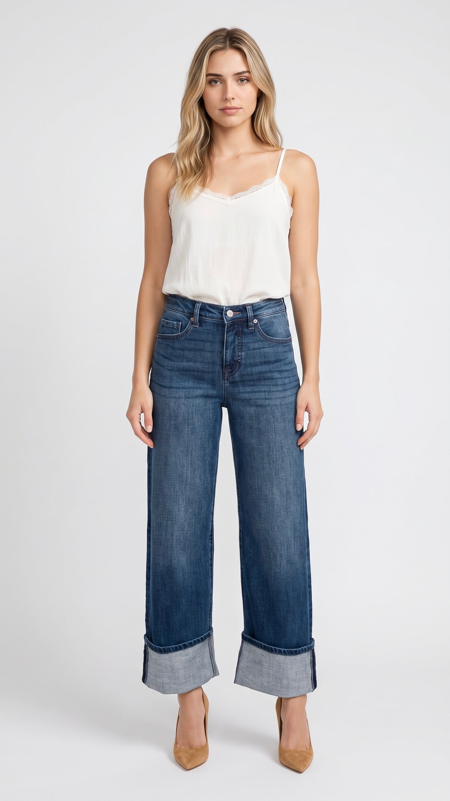 Modern High Rise "Tummy Control" A-wide Jeans