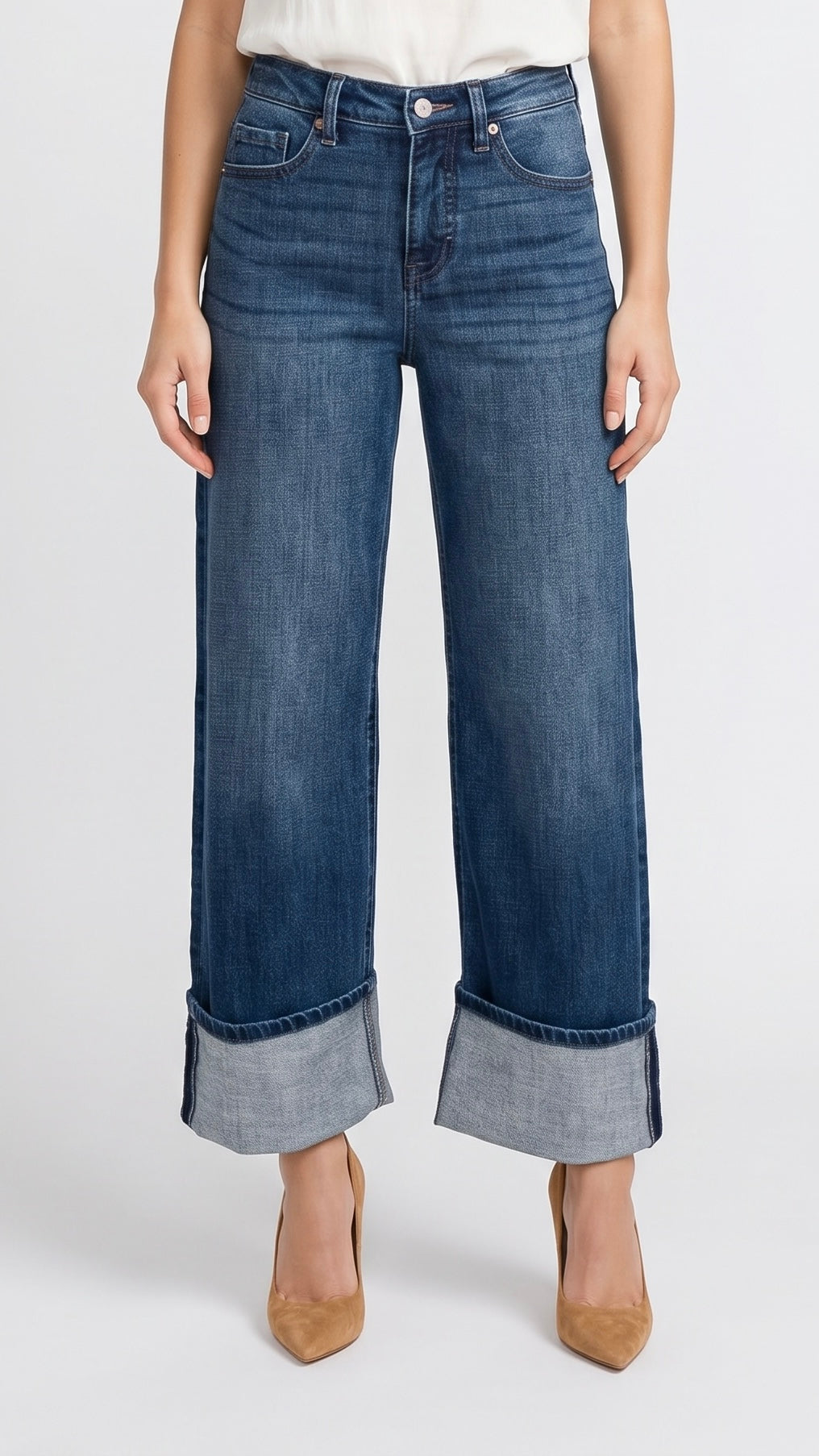 Modern High Rise "Tummy Control" A-wide Jeans