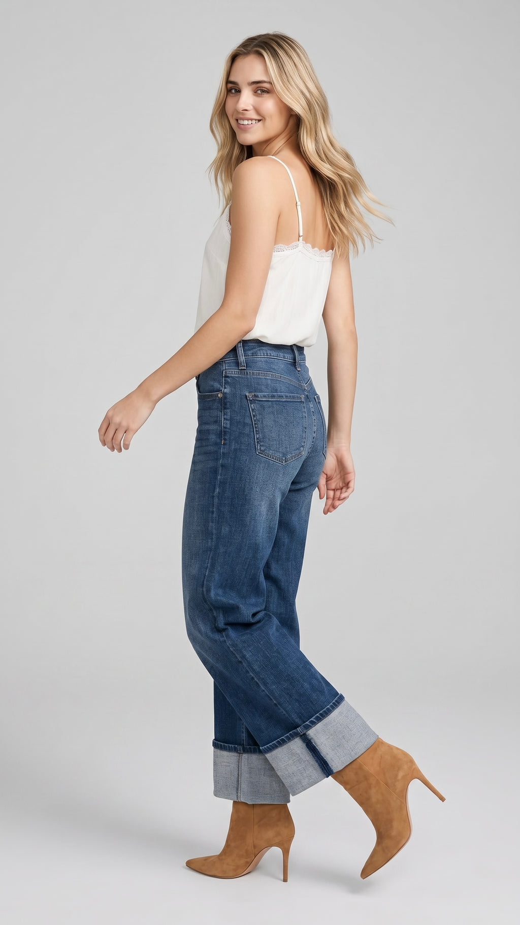 Modern High Rise "Tummy Control" A-wide Jeans