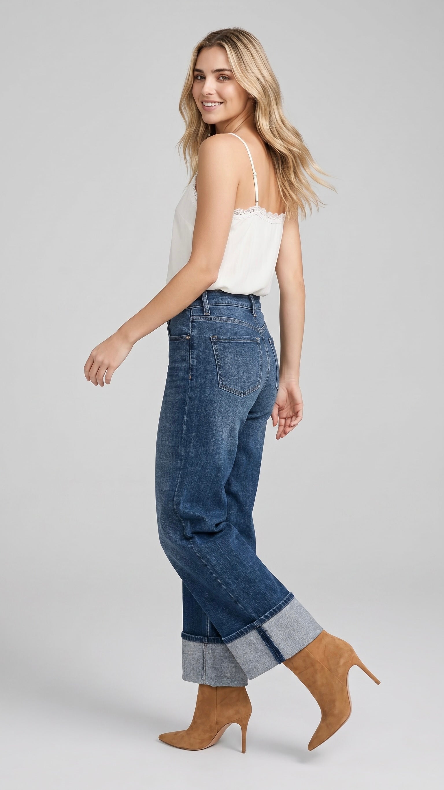 Modern High Rise "Tummy Control" A-wide Jeans