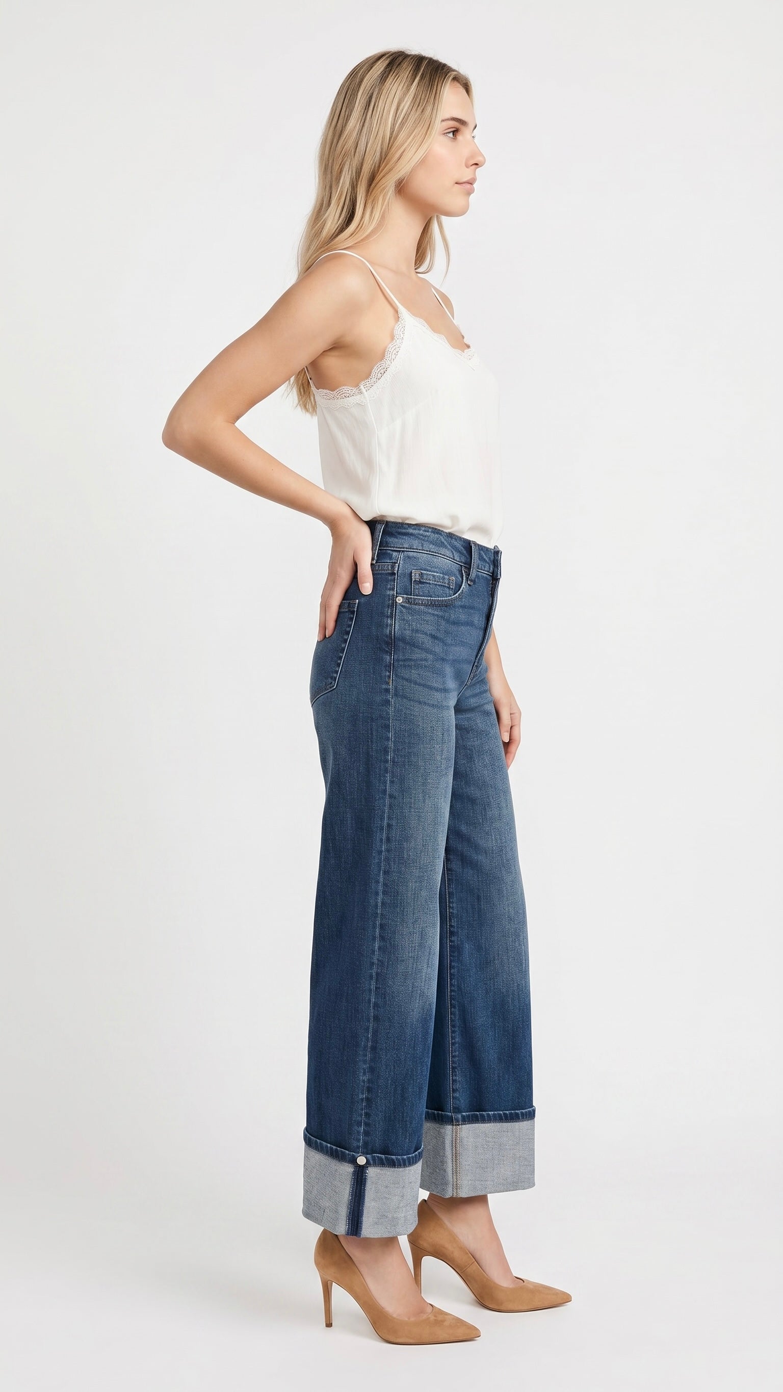Modern High Rise "Tummy Control" A-wide Jeans