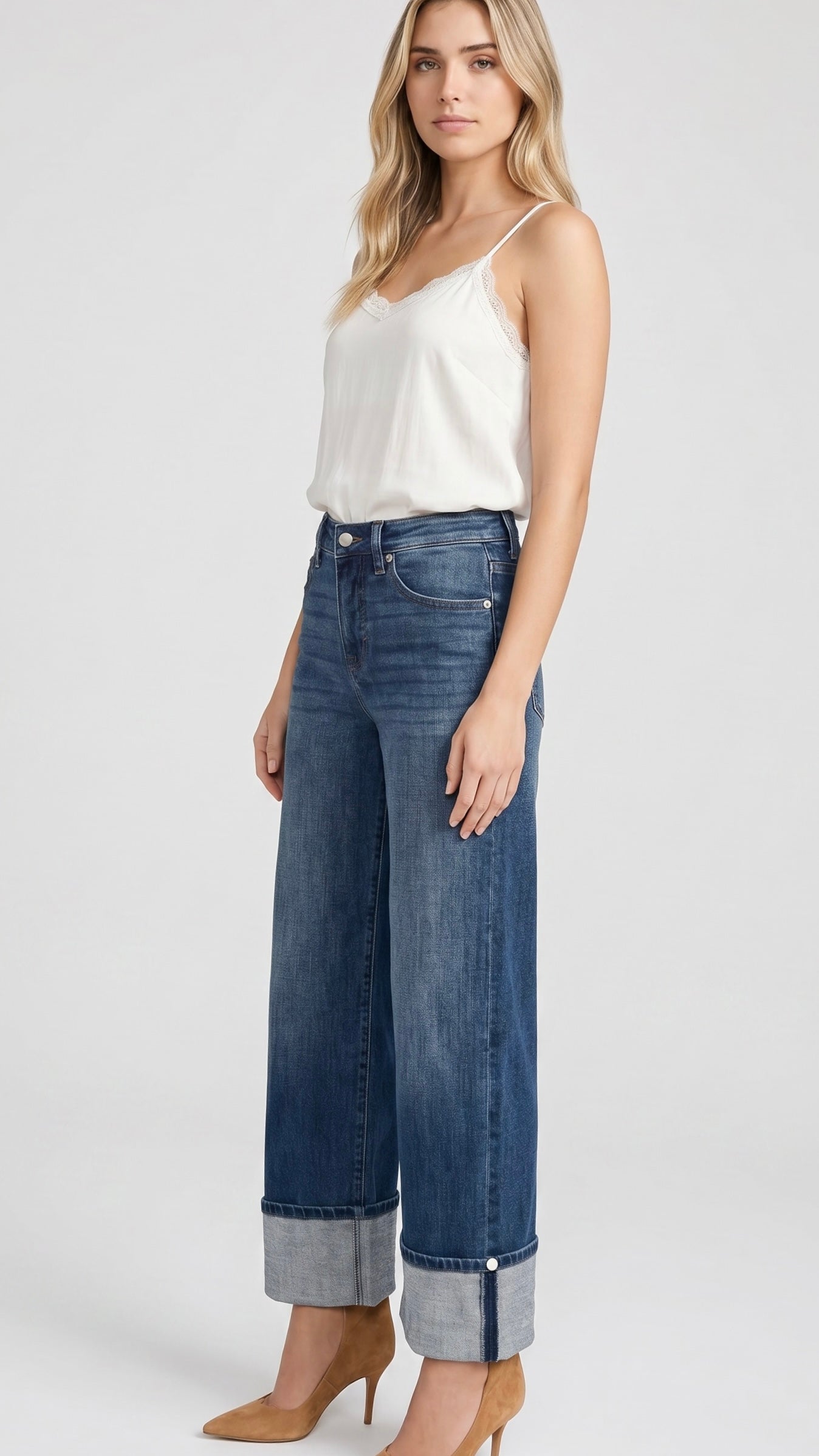 Modern High Rise "Tummy Control" A-wide Jeans