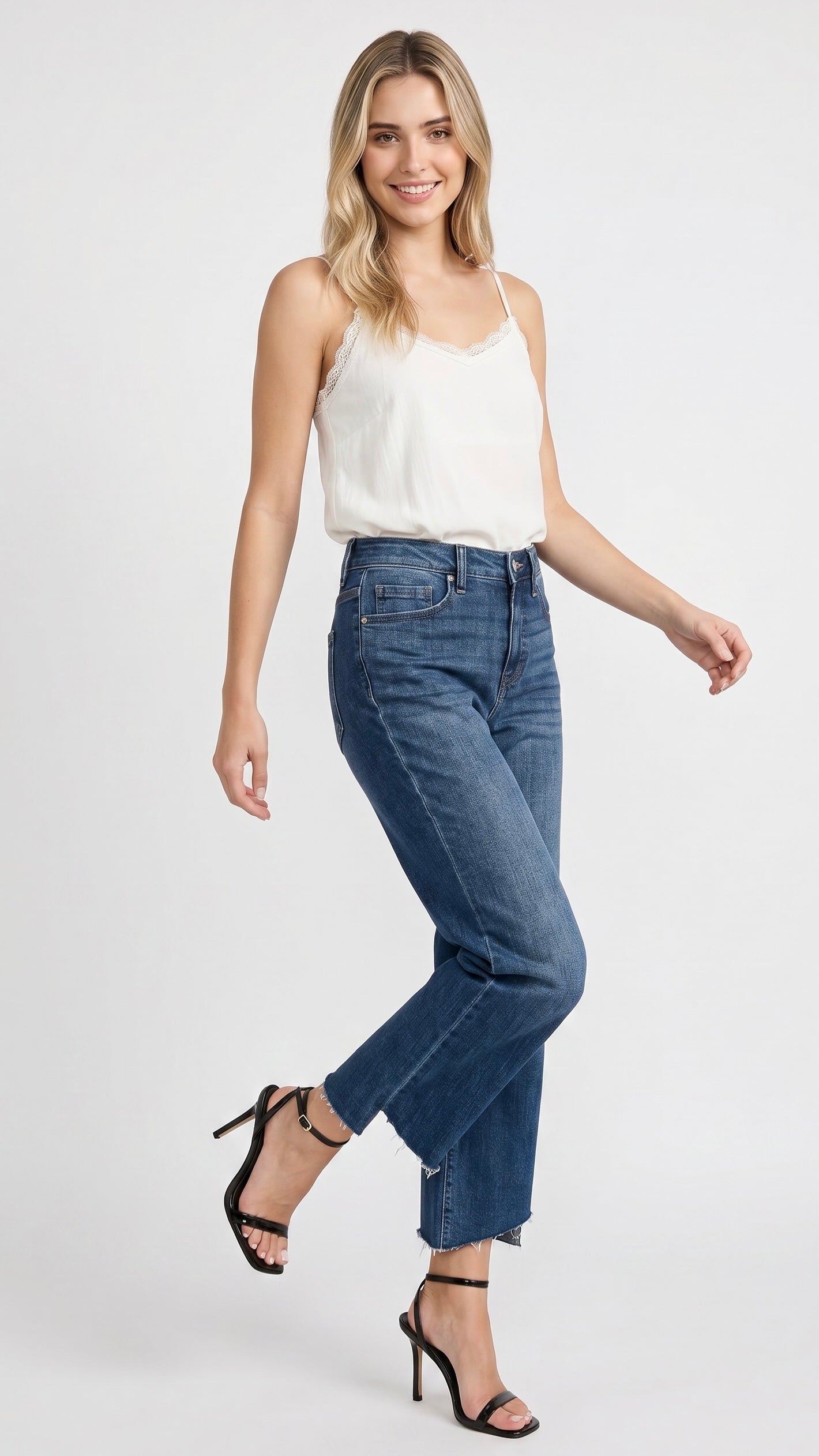 Francesca High Rise "Tummy Control" Straight Jeans