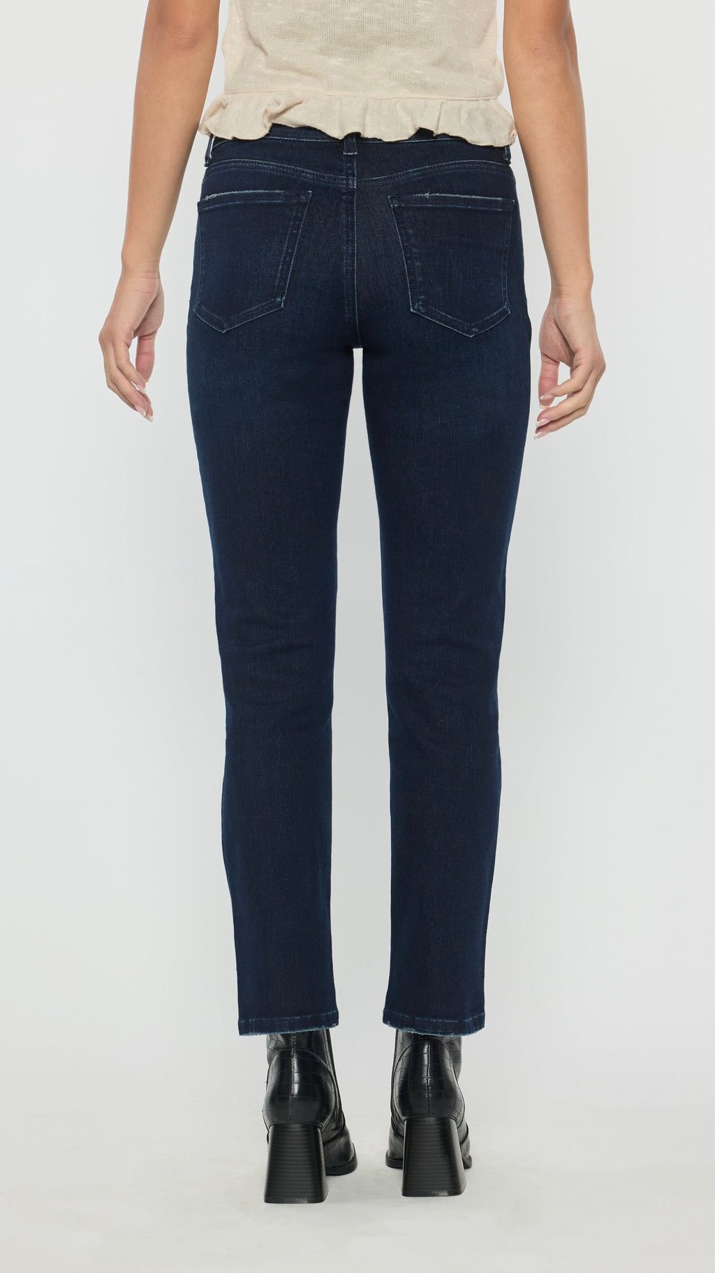Super Dark Mid Rise Slim Straight