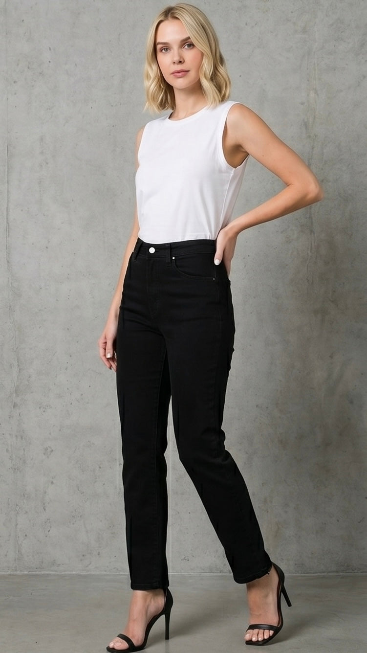 Vintage High Waisted Black Mom Jeans