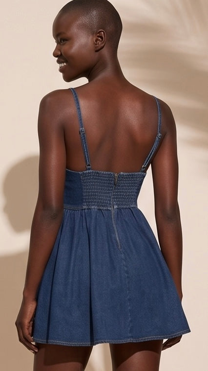 Summer Sling Denim Short Dress