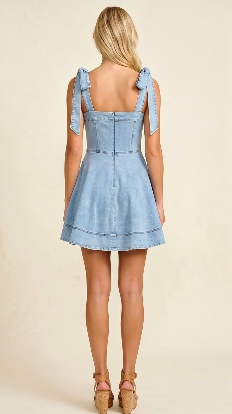 Denim Suspenders Dress