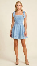Denim Suspenders Dress