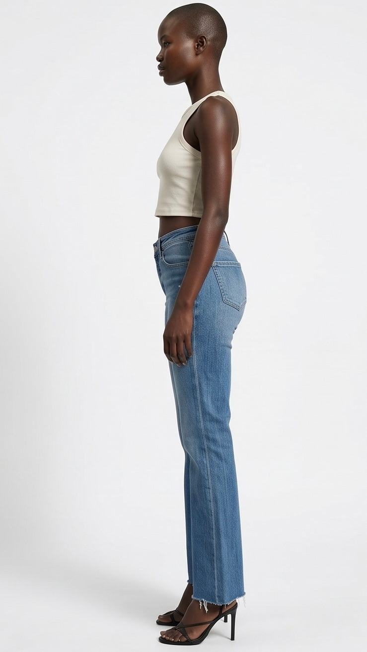 High Rise Crossover Flare Jeans
