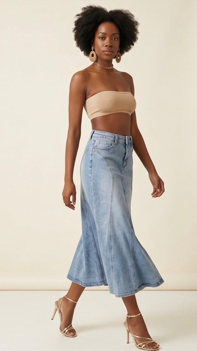Kayla Denim Maxi Skirt