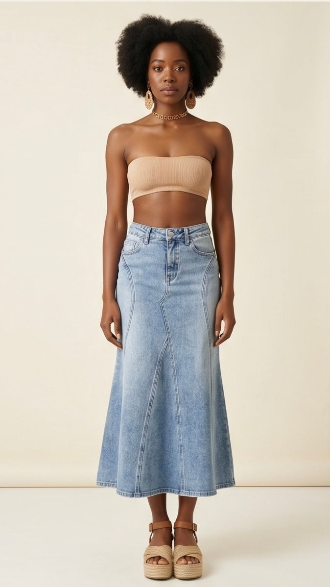 Kayla Denim Maxi Skirt