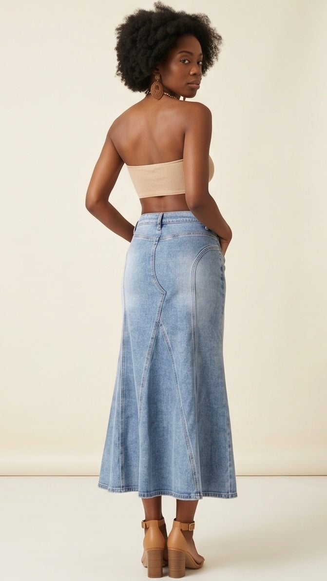 Kayla Denim Maxi Skirt