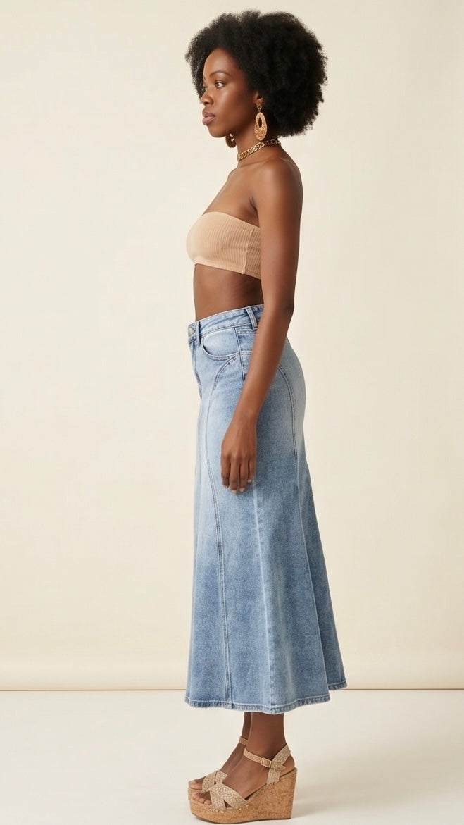 Kayla Denim Maxi Skirt