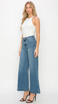 Noa High Rise Crop Palazzo Jeans