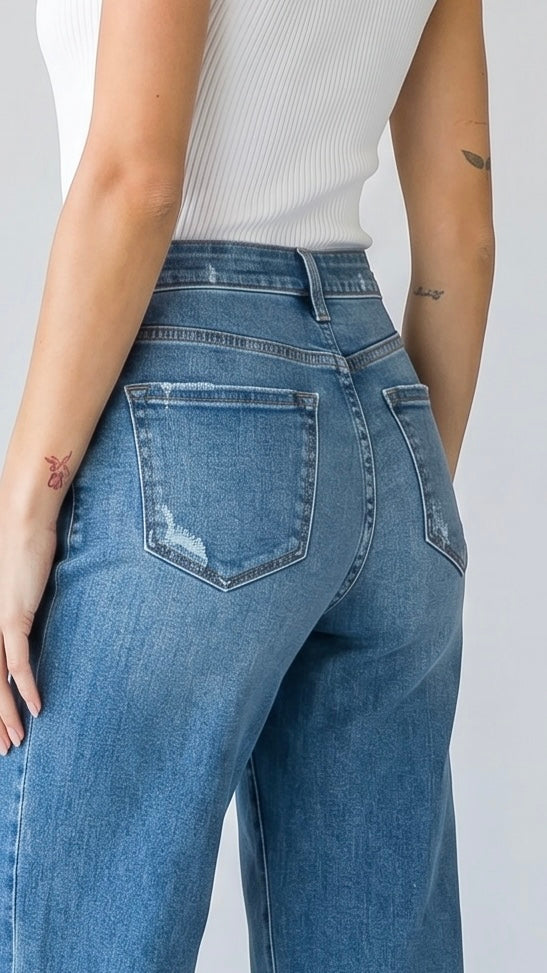 Noa High Rise Crop Palazzo Jeans