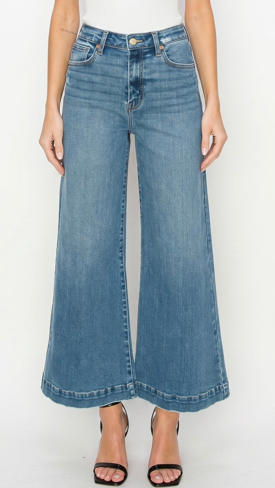 Noa High Rise Crop Palazzo Jeans