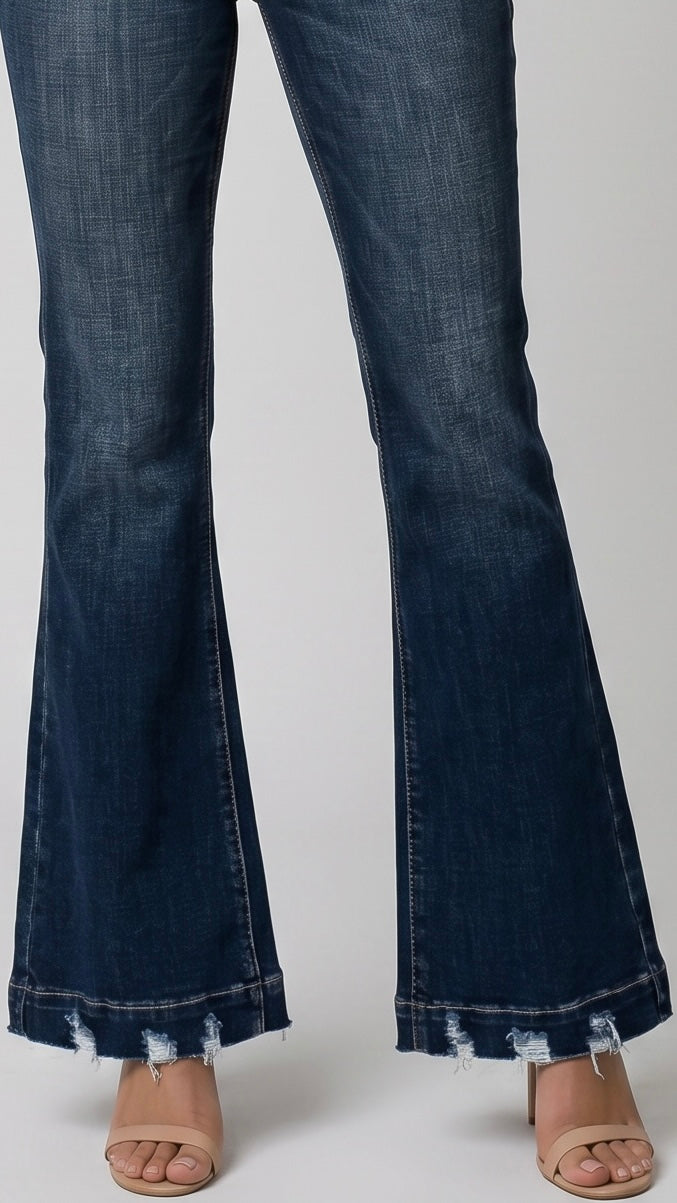 Mia Mid Rise Super Flare Jeans