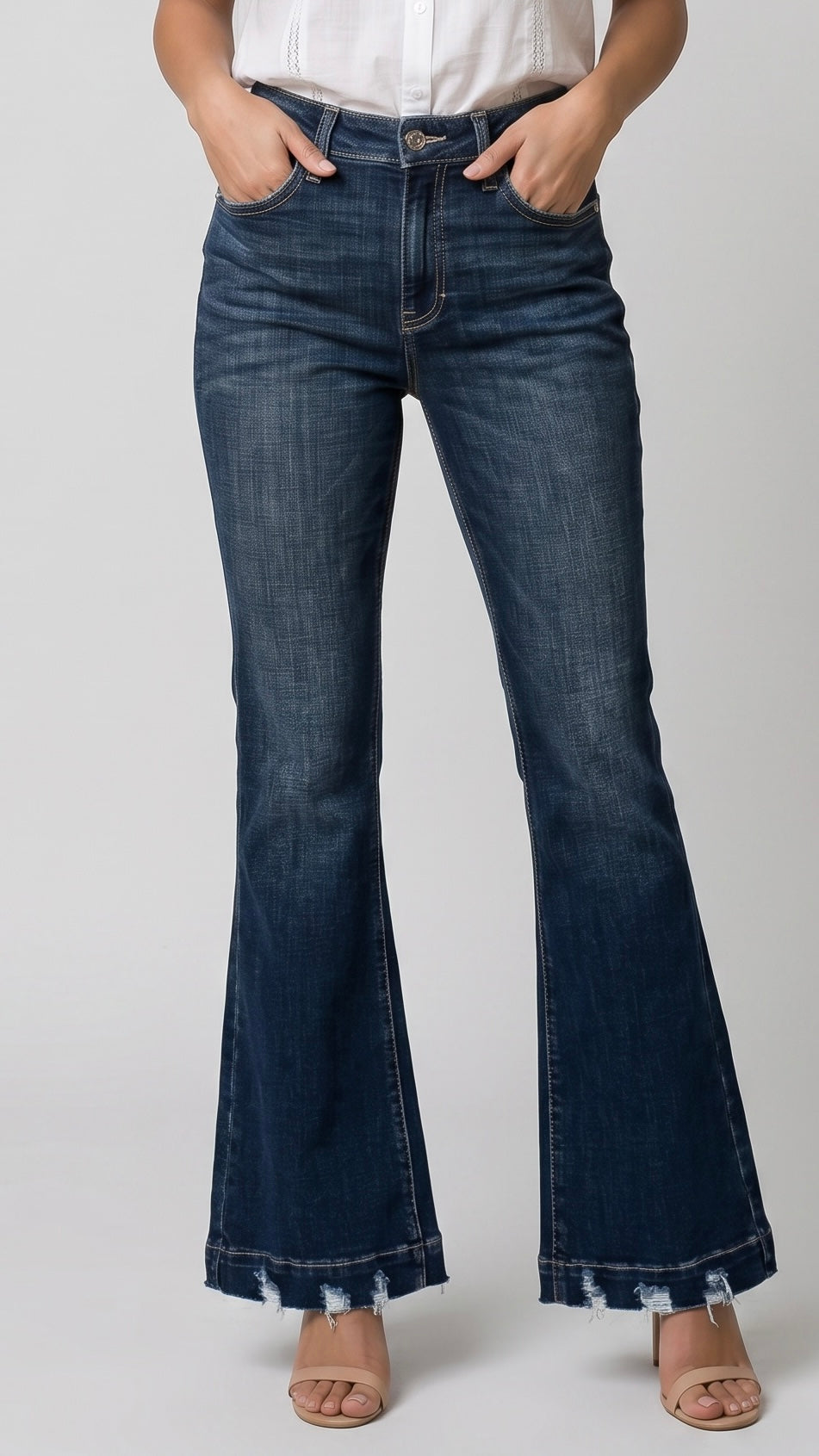 Mia Mid Rise Super Flare Jeans