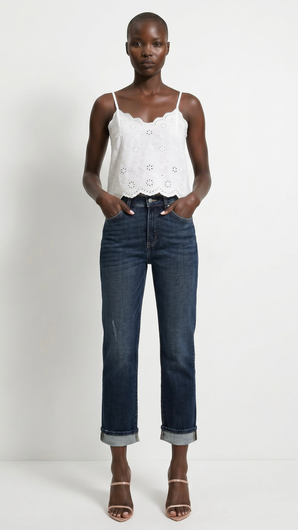 Zephyra "Tummy Control" High Rise Stretch Cropped Jeans