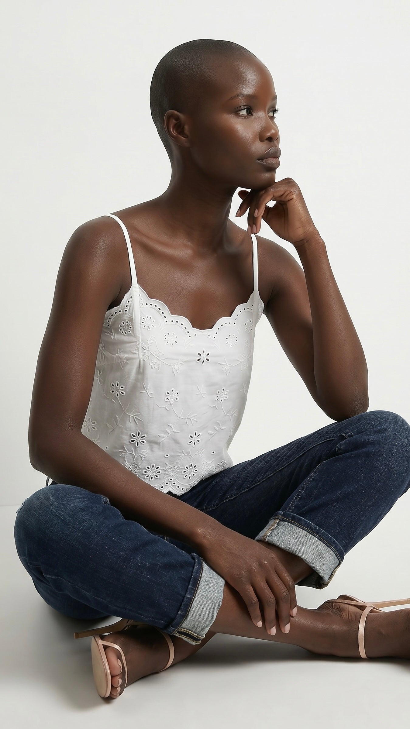 Zephyra "Tummy Control" High Rise Stretch Cropped Jeans