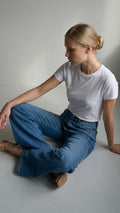Reese High Rise "Tummy Control" Relaxed  Palazzo Jeans