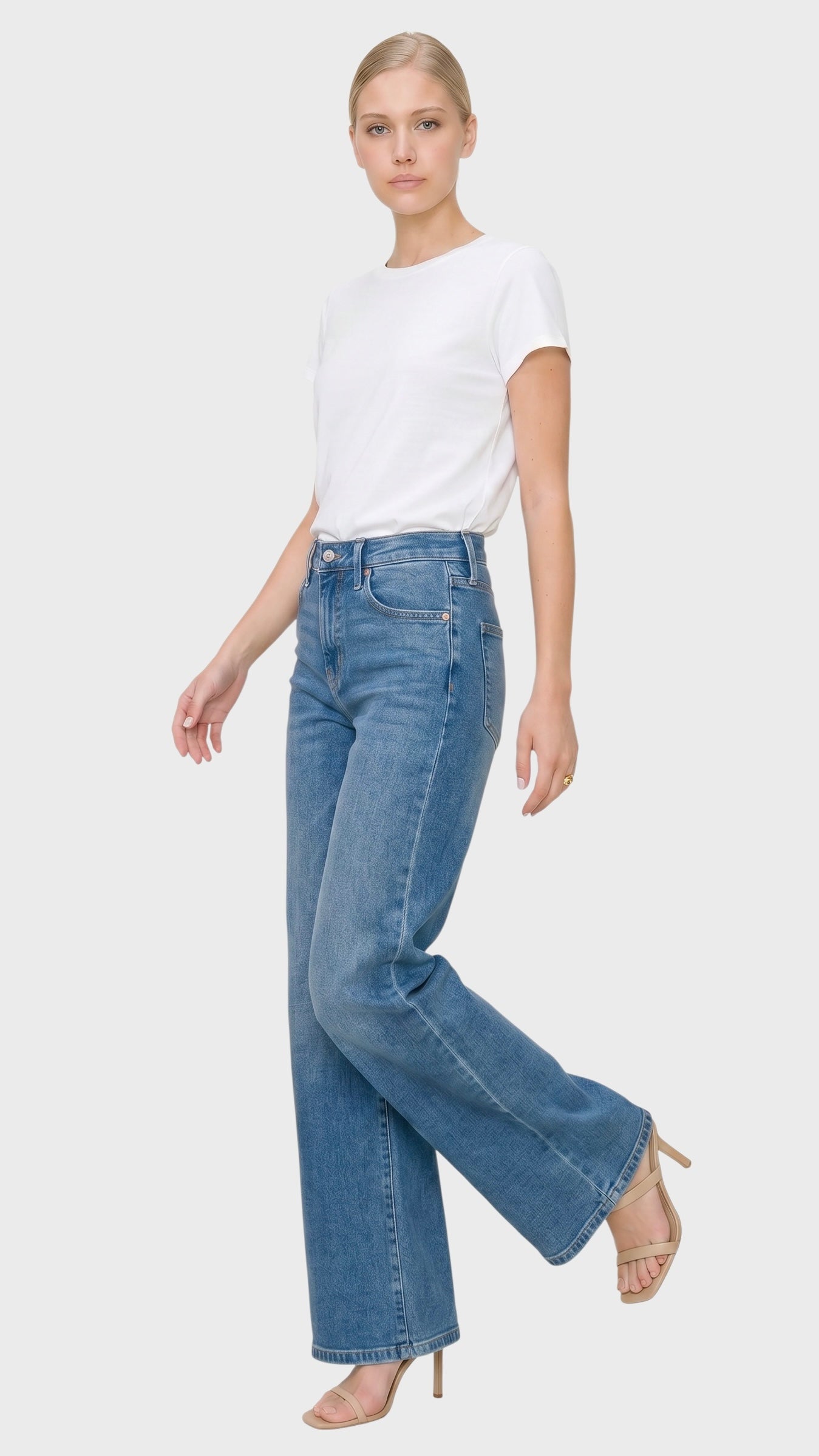 Reese High Rise "Tummy Control" Relaxed  Palazzo Jeans