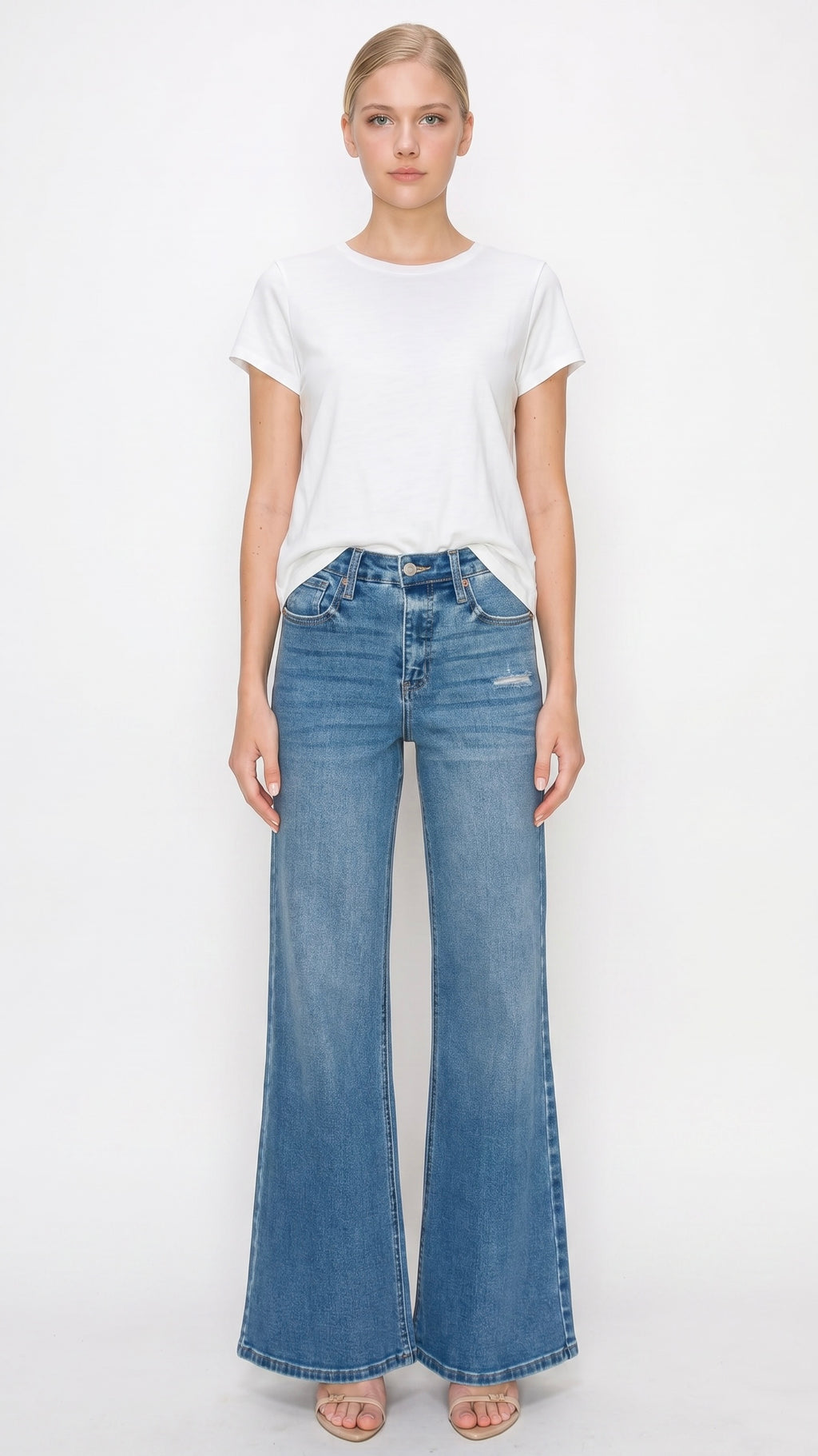 Reese High Rise "Tummy Control" Relaxed  Palazzo Jeans