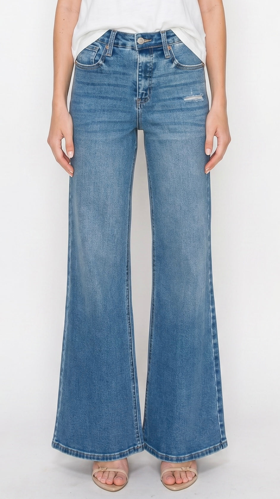 Reese High Rise "Tummy Control" Relaxed  Palazzo Jeans