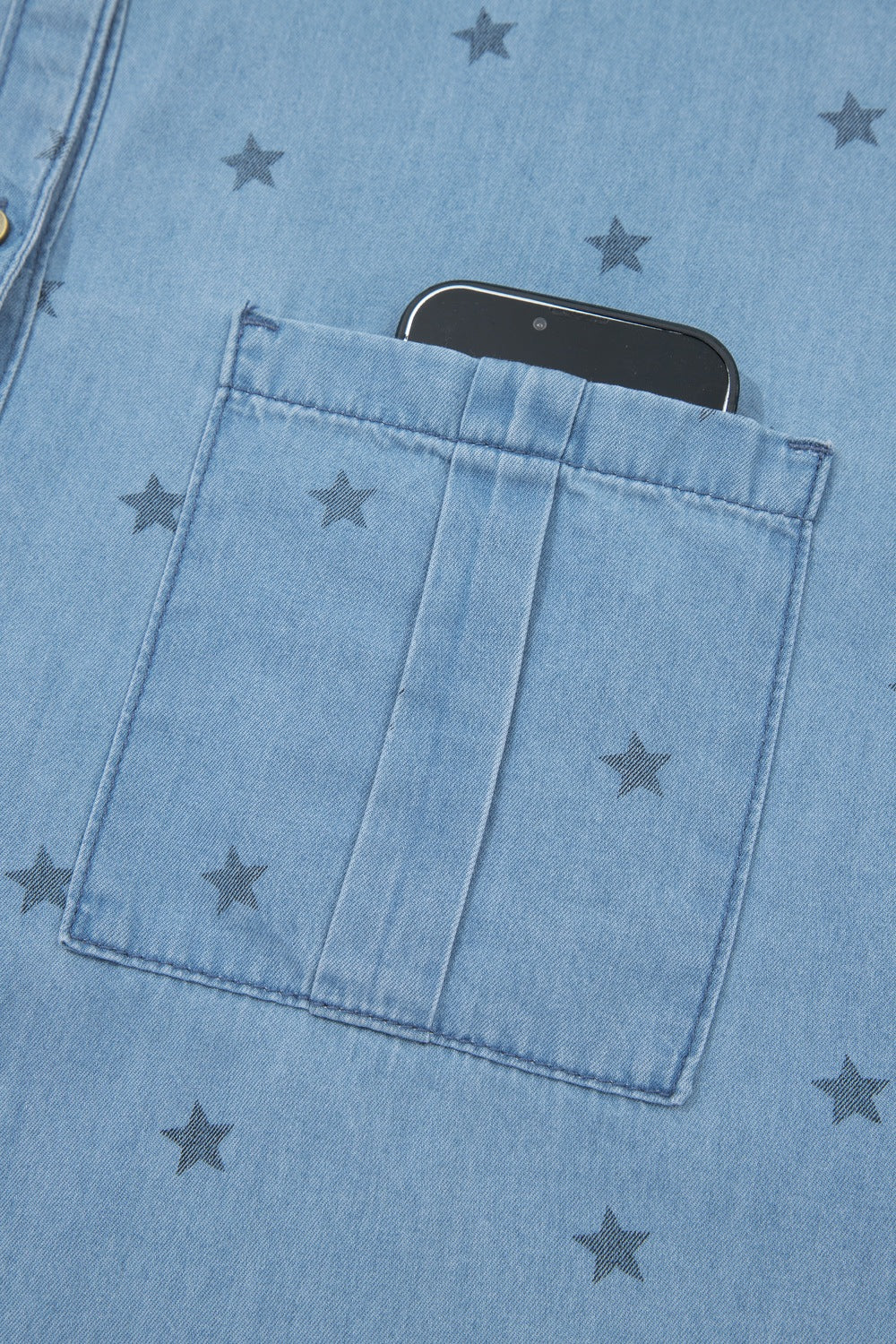 Denim Stars Pattern Blouse